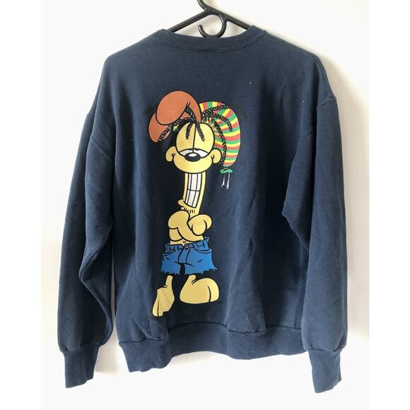 Vintage 1978 Garfield Odie Rasta Stoner Weed Sweatshirt Jim Davis - Picture 2 of 9
